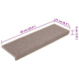 Stair Mats 15 pcs 65x21x4 cm Light Brown Rectangular Edge 134569
