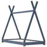 Kids Bed Frame Grey Solid Pine Wood 80x160 cm 283362