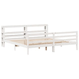 Bed Frame without Mattress White 180x200 cm Super King Solid Wood Pine 3305833