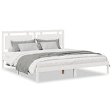 Extra Long Bed Frame without Mattress White 200x220 cm Solid Wood 3309208