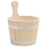 ZNTS Sauna Bucket and Ladle Set Solid Wood Pine 51692