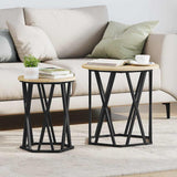 Coffee Table 2 pcs Sonoma Oak Engineered Wood and Steel 868262