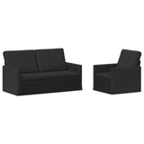 Sofa Set 2 pcs Black Fabric 3433150