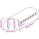 Greenhouse Replacement Cover 400x600x200 cm Green 316445