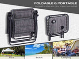 3pcs Folding Zero Gravity Chairs Sun Lounger Table Set w/ Cup Holders Reclining Garden Yard Pool, T3398P320000