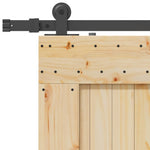 Sliding Door with Hardware Set 100x210 cm Solid Wood Pine 3332723