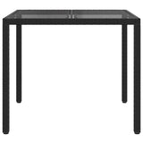 Garden Table Black 90 x 90 x 75 cm Poly Rattan 362533