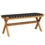 Garden Bench Black Solid Wood Acacia and Fabric 366514
