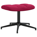 Relaxing Chair with a Stool Wine Red Velvet 328111