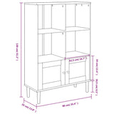 Bookcase SENJA Rattan Look Brown 90x35x130 cm Solid Wood Pine 358061