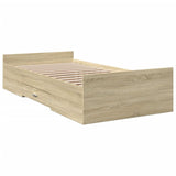 Bed Frame with Drawers without Mattress Sonoma Oak 75x190 cm Small Single 3280351