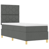 Box Spring Bed with Headboard Dark grey 80 x 200 cm Fabric 3339652
