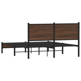 Metal Bed Frame without Mattress Brown Oak 150x200 cm 4007924