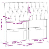 Upholstered Headboard Light Grey 120 cm Solid Pine Wood 879349