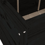 Garden Raised Bed Black 119.5x82.5x78 cm Solid Wood Pine 825314