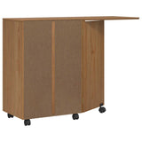 Rolling Cabinet with Drawers & Folding Top CORONA Honey Brown 42040539