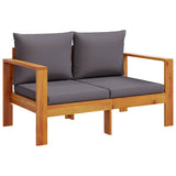 Garden Sofa with Cushions 2-Seater Solid Wood Acacia 367629