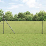 Chain Link Fence Grey 10 x 1 m Steel 42004810