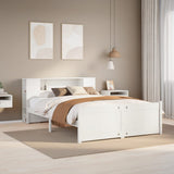 Bookcase Bed without Mattress White 140x200cm Solid Wood Pine 3322438