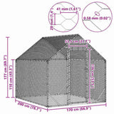 Chicken Cage Silver 200 x 170 x 177 cm Galvanised Steel 42023409
