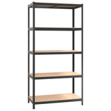 5-Layer Heavy-duty Shelf Grey Steel&Engineered Wood 152879