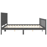 Bed Frame without Mattress Grey 200x200 cm Solid Wood Pine 3192448