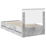 Bed Frame with Drawer Concrete Grey 100 x 200 cm Engineer Wood 3411148
