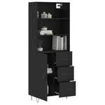 Highboard Black 69.5x34x180 cm Engineered Wood 3189438