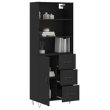 Highboard Black 69.5x34x180 cm Engineered Wood 3189438