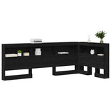 Storage Headboard with Shelf Black Oak 90 cm Engineered Wood 3335454