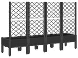 Garden Planter with Trellis Black 160x40x142 cm PP 367933