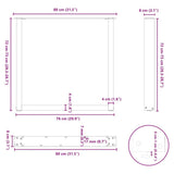 Dining Table Legs U-Shaped 3 pcs Black 80x cm Steel 4013204