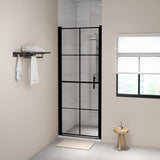 Shower Doors Tempered Glass 81x195 cm Black 148890