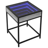 ZNTS Bedside Table with Infinity LED Grey Sonoma 40x40x51 cm 3284094