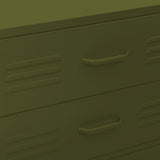 Chest of Drawers Olive Green 80x35x101.5 cm Steel 336198
