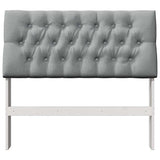 Upholstered Headboard Light Grey 100 cm Solid Pine Wood 879358