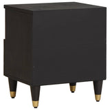Bedside Cabinet 2 pcs Black 40 x 33 x 46 cm Solid Mango Wood 4018815