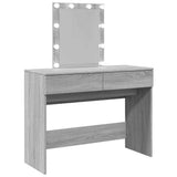 Dressing Table with LED Grey Sonoma 100x40x130 cm 848197