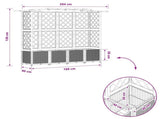 Raised Bed with Trellis and Roof Light Grey 204 x 40 x 138 cm 42032586