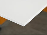 Folding Dining Table Writing Desk Workstation w/ Casters Teak Colour, White T3398P329605