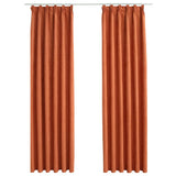 Blackout Curtains with Hooks 2 pcs Rust 140x245 cm 134475