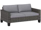 Two-Seater Rattan Outdoor Sofa - Dark Grey T3398P314763