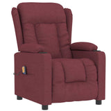 Massage Chair Wine Red Fabric 339061