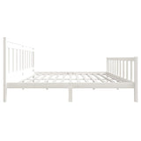 3100979 Bed Frame without Mattress White Solid Wood 200x200 cm