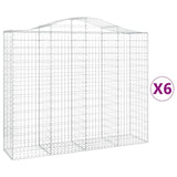 Arched Gabion Baskets 6 pcs 200x50x160/180 cm Galvanised Iron 3145707