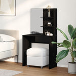 ZNTS Black Oak Dressing Table with Mirror - 74.5 x 40 x 141 cm 862782