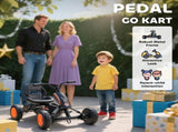 Kids Pedal Go Kart with Steel Frame, Sporty Design, for Ages 2-5 Years, Black T3398P422449