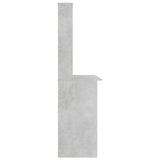 800391 Desk with Shelves Concrete Grey 110x45x157 cm Engineered Wood