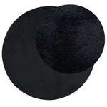 ZNTS Rug OVIEDO Short Pile Black Ø 120 cm 375567