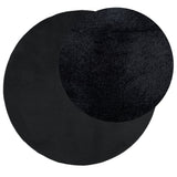 ZNTS Rug OVIEDO Short Pile Black Ø 120 cm 375567